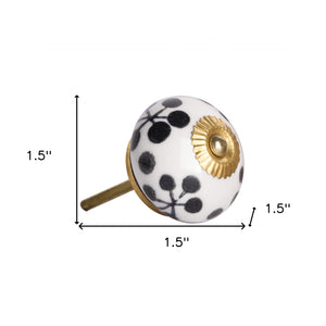 1.5" X 1.5" X 1.5" White Black And Yellow  Knobs 12 Pack