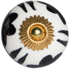 Set of Twelve White Teal And Gold Geometric Ceramic Drawer Pull Knobs