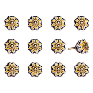 1.5" X 1.5" X 1.5" Yellow Blue And Red  Knobs 12 Pack