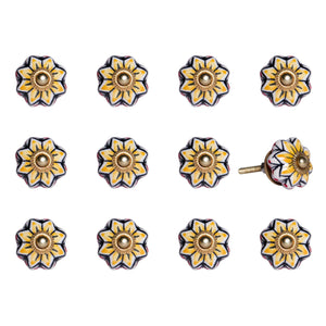 1.5" X 1.5" X 1.5" Yellow Blue And Red  Knobs 12 Pack