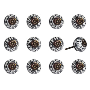 1.5" X 1.5" X 1.5" Black White Copper  Knobs 12 Pack
