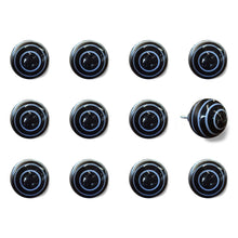 1.5" X 1.5" X 1.5" Black And Light Blue Knobs 12 Pack