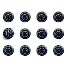1.5" X 1.5" X 1.5" Black And Light Blue Knobs 12 Pack