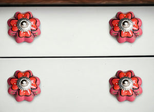 1.5" X 1.5" X 1.5" Hues Of White Navy And Silver  Knobs 8 Pack