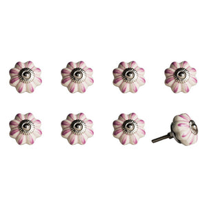 1.5" X 1.5" X 1.5" Hues Of White Navy And Silver  Knobs 8 Pack