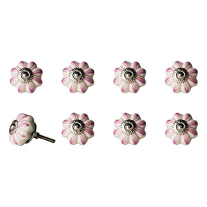 1.5" X 1.5" X 1.5" Hues Of White Navy And Silver  Knobs 8 Pack