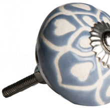1.5" X 1.5" X 1.5" Hues Of White Navy And Silver  Knobs 8 Pack