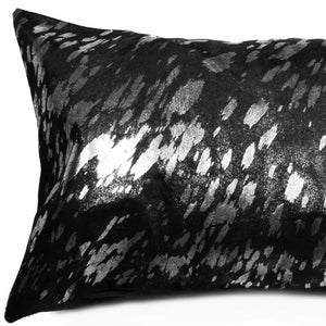 12" X 20" Navy Cowhide Throw Pillow