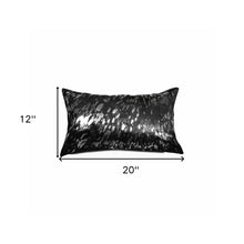12" X 20" Navy Cowhide Throw Pillow
