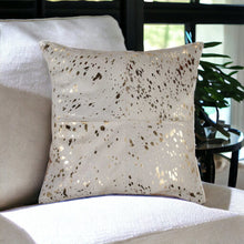 18" Black and Silver Cowhide Throw Pillow