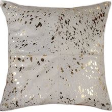 18" Black and Silver Cowhide Throw Pillow
