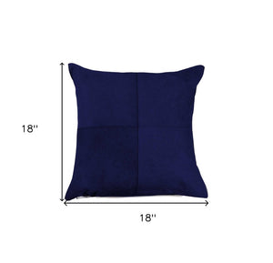 18" Black and Silver Cowhide Throw Pillow