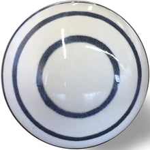 Set of Eight White And Navy Blue Geo Lines Ceramic Drawer Pull Knobs