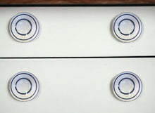 1.5" X 1.5" X 1.5" White Blue Black Handpainted Ceramic  Knobs 8 Pack
