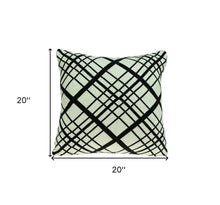 20" Black and White Cotton Throw Pillow