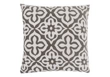 18" X 18" Taupe Polyester Geometric Zippered Pillow