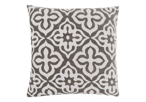 18" X 18" Taupe Polyester Geometric Zippered Pillow