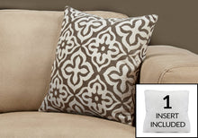 18" X 18" Taupe Polyester Geometric Zippered Pillow