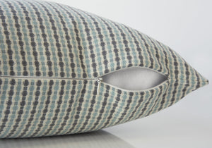 18" X 18" Taupe Polyester Striped Zippered Pillow