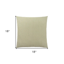 18" X 18" Taupe Polyester Striped Zippered Pillow