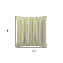 18" X 18" Taupe Polyester Striped Zippered Pillow