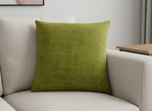 18" X 18" Lime Green Brushed Velvet Polyester Zippered Pillow
