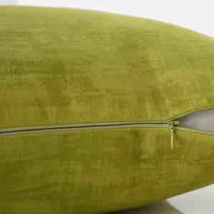 18" X 18" Lime Green Brushed Velvet Polyester Zippered Pillow