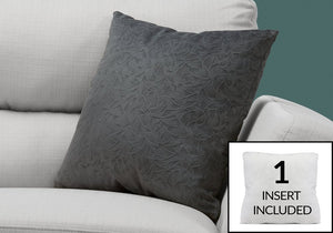18" X 18" Taupe Velvet Polyester Abstract Zippered Pillow