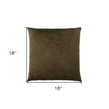 18" X 18" Taupe Velvet Polyester Abstract Zippered Pillow