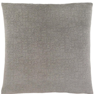 18" X 18" Gray Velvet Polyester Mosaic Zippered Pillow