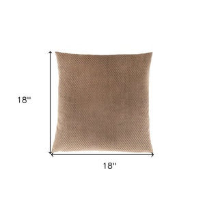 18" X 18" Silver Velvet Polyester Diamond Zippered Pillow