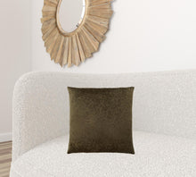 Set Of Two 18" X 18" Brown Velvet Polyester Floral Zippered Pillow