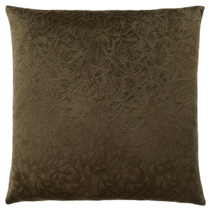 Set Of Two 18" X 18" Brown Velvet Polyester Floral Zippered Pillow