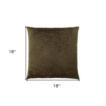 Set Of Two 18" X 18" Brown Velvet Polyester Floral Zippered Pillow