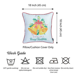 18"X18" Christmas Bells Printed Decorative Throw Pillow Cover