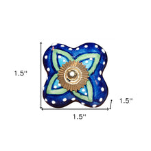 1.5" X 1.5" X 1.5" Ceramic Metal Multicolor 12 Pack Knob