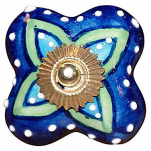1.5" X 1.5" X 1.5" Ceramic Metal Multicolor 12 Pack Knob