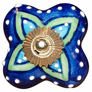 1.5" X 1.5" X 1.5" Ceramic Metal Multicolor 12 Pack Knob
