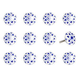 1.5" X 1.5" X 1.5" Ceramic Metal Multicolor 12 Pack Knob