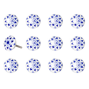 1.5" X 1.5" X 1.5" Ceramic Metal Multicolor 12 Pack Knob