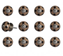 Set of Twelve Brown And Black Geometric Ceramic Drawer Pull Knobs