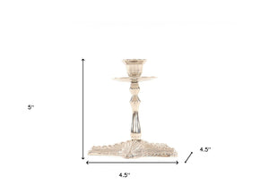 5" Silver Brass Starfish Tabletop Candle Holder