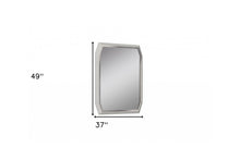 49" Taupe Abstract Glass Framed Accent Mirror