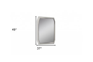 49" Taupe Abstract Glass Framed Accent Mirror