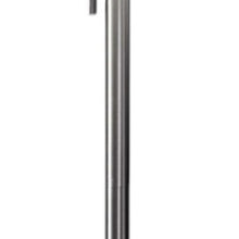 61" Brass Metal Floor Lamp With White Fabric Cylinder Shade