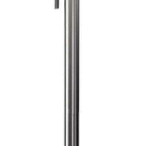 61" Brass Metal Floor Lamp With White Fabric Cylinder Shade