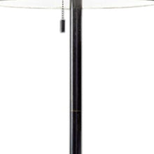 61" Brass Metal Floor Lamp With White Fabric Cylinder Shade