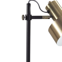 57" Brass Metal Task Floor Lamp With Brass Metal Shade