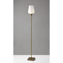 71" Brass Metal Torchiere Floor Lamp With White Glass Novelty Shade
