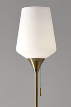 71" Brass Metal Torchiere Floor Lamp With White Glass Novelty Shade